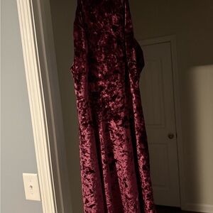 Velvet Burgundy Sleeveless Dress